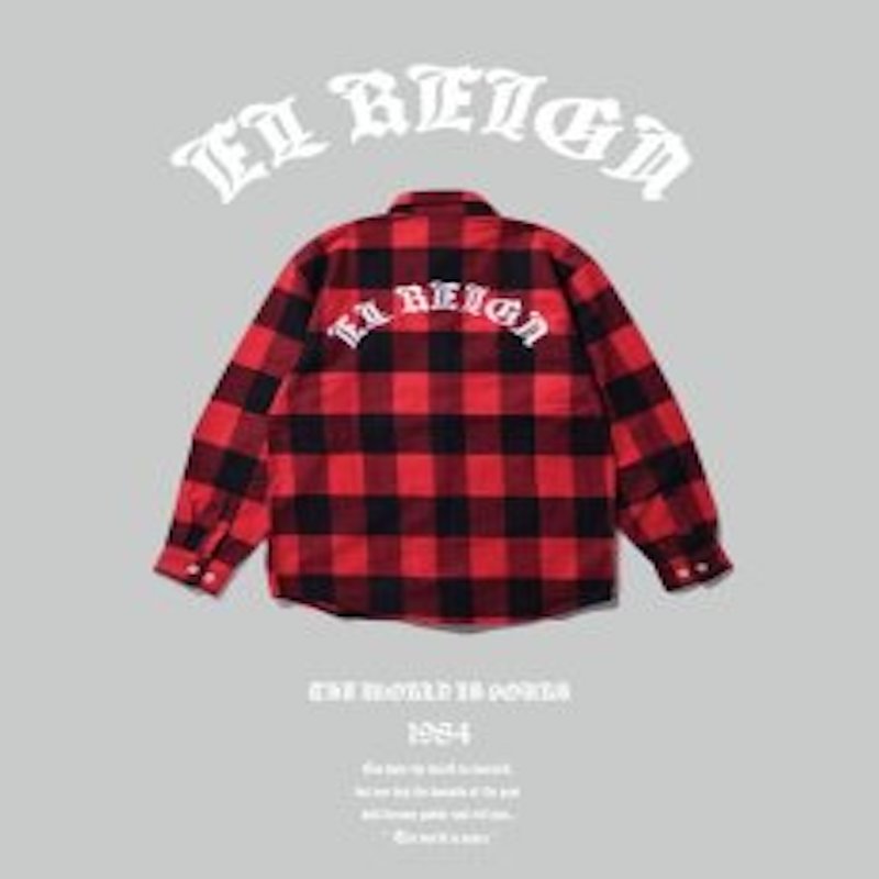 "THE WORLD IS YOURS" VINTAGE FRANNEL CHECK SHIRT EL REIGN
