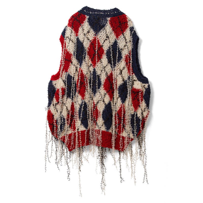 Handmade argyle knit vest