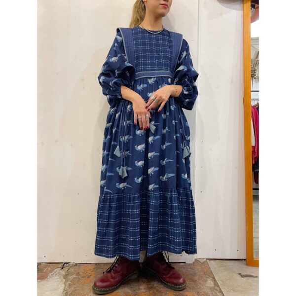“saruche” original side ribbon dress