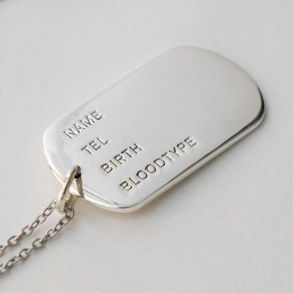 Import Silver “Dog Tag”pendant