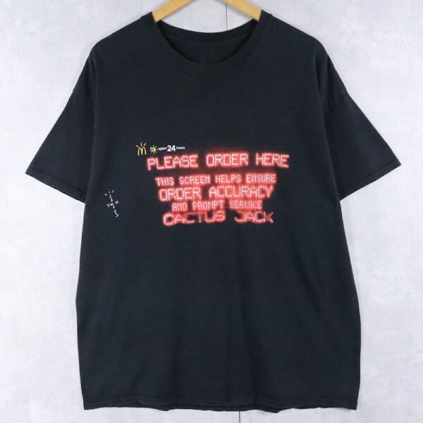 Cactus Jack × McDonald’s “ORDER HERE” ヒップホップTシャツ