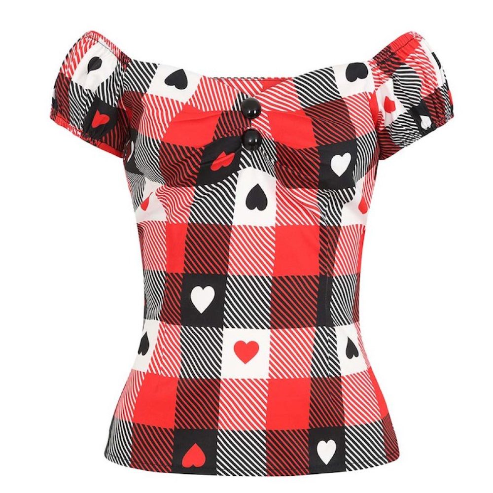 Dolores Heart Gingham Top